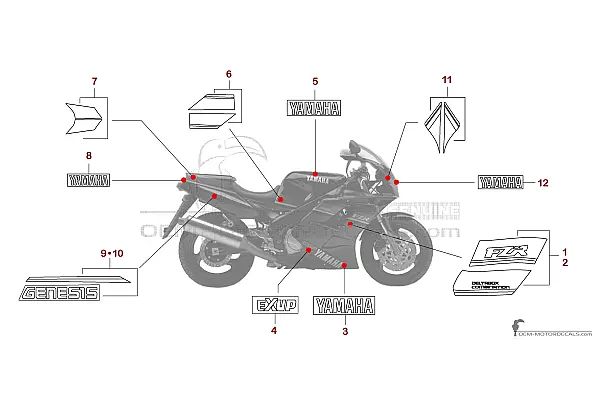 Yamaha FZR1000 1992 - Zwart
