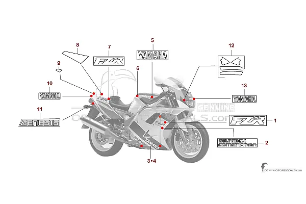 Yamaha FZR1000 1992 - Wit