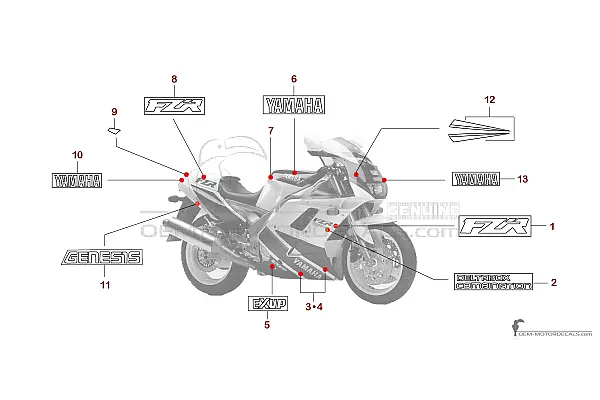 Yamaha FZR1000 1992 - Bianco