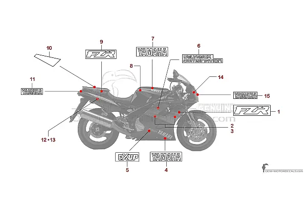 Yamaha FZR1000 1993 - Zwart