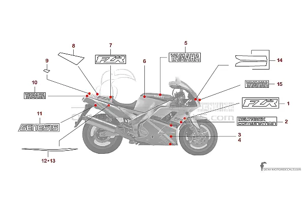 Yamaha FZR1000 1993 - Wit