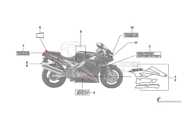 Yamaha FZR1000 1994 - Zwart