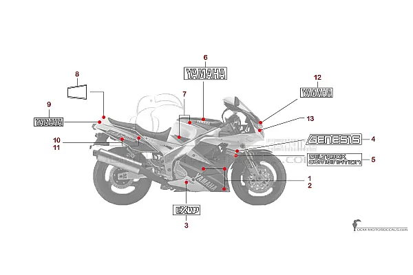 Yamaha FZR1000 1995 - Bianco