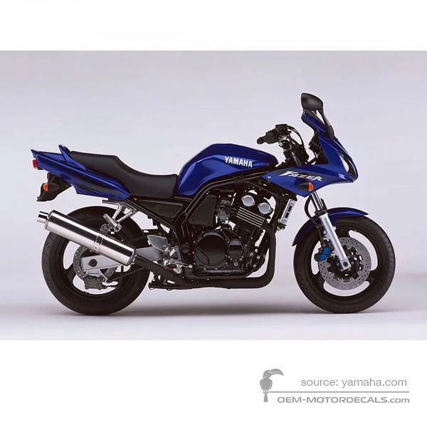 Stickers voor Yamaha FZS600 FAZER 2002 - Blauw • Yamaha OEM Stickers