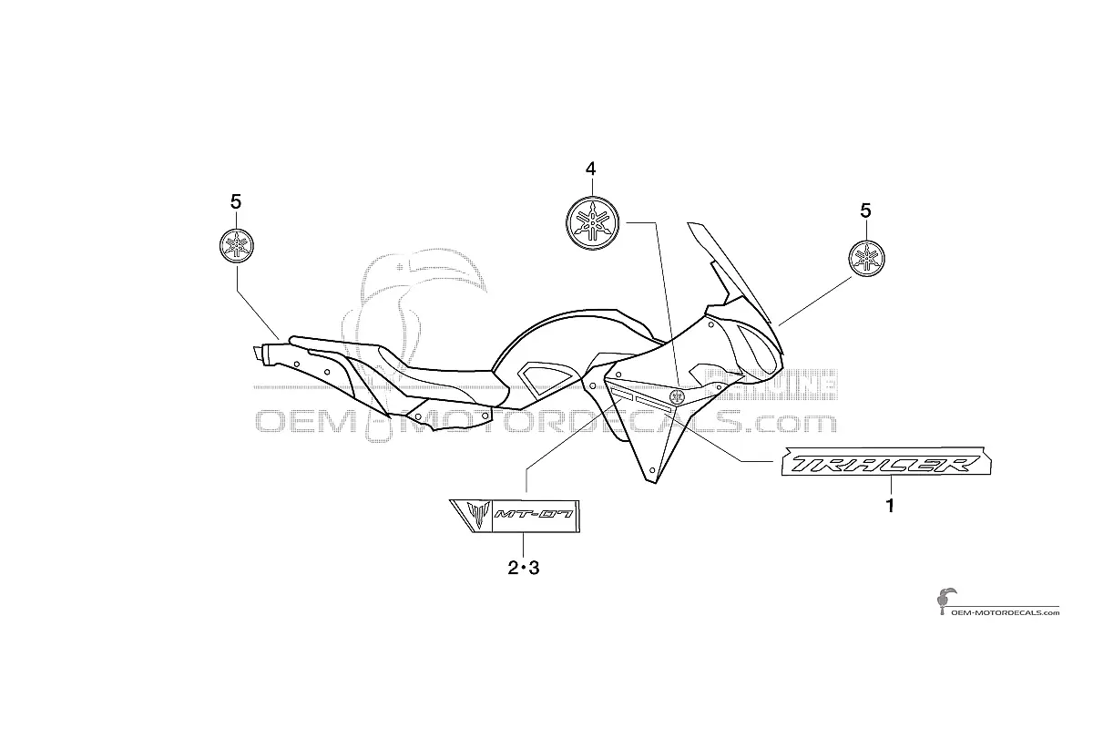 Pegatinas para Yamaha TRACER 700 2016 - Negro • Yamaha Pegatinas OEM