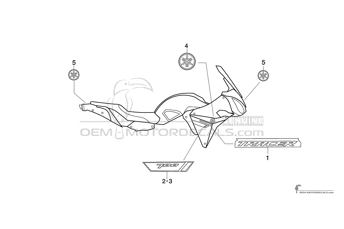 Stickers voor Yamaha TRACER 700 2018 - Blauw • Yamaha OEM Stickers