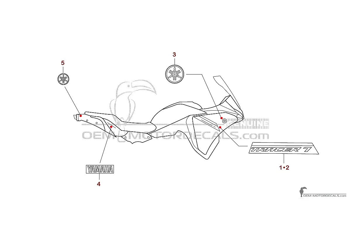 Aufkleber für Yamaha TRACER 7 2022 - Silber • Yamaha OEM-Aufkleber