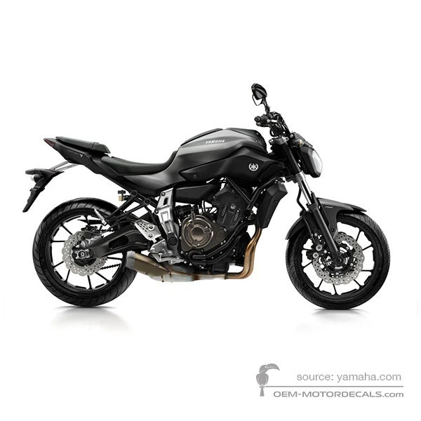 Stickers voor Yamaha MT07 2014 - Grijs • Yamaha OEM Stickers
