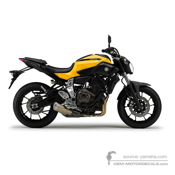 Stickers voor Yamaha MT07 2014 - Geel • Yamaha OEM Stickers