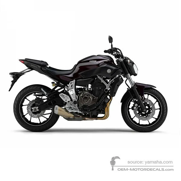 Stickers voor Yamaha MT07 2014 - Zwart • Yamaha OEM Stickers