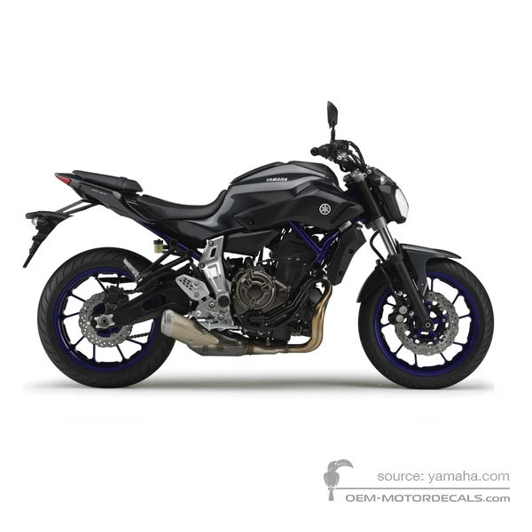 Autocollants pour Yamaha MT07 2014 - Gris foncé • Yamaha Autocollants OEM