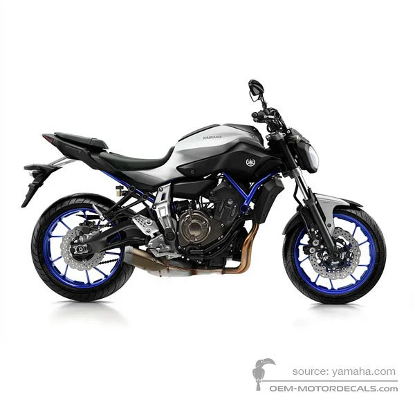 Aufkleber für Yamaha MT07 2015 - Silber • Yamaha OEM-Aufkleber