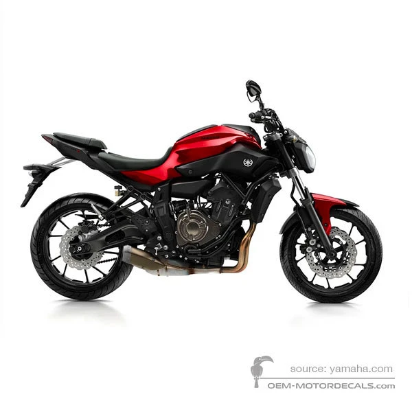 Decals for Yamaha MT07 2016 - Red • Yamaha OEM Decals
