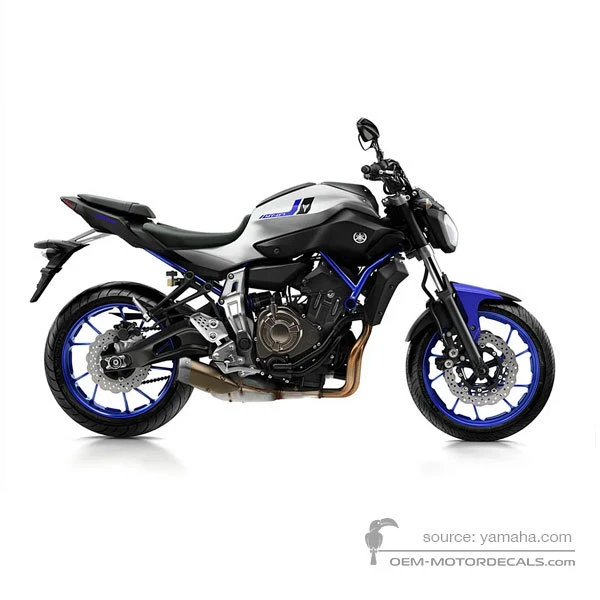 Pegatinas para Yamaha MT07 2016 - Plata • Yamaha Pegatinas OEM