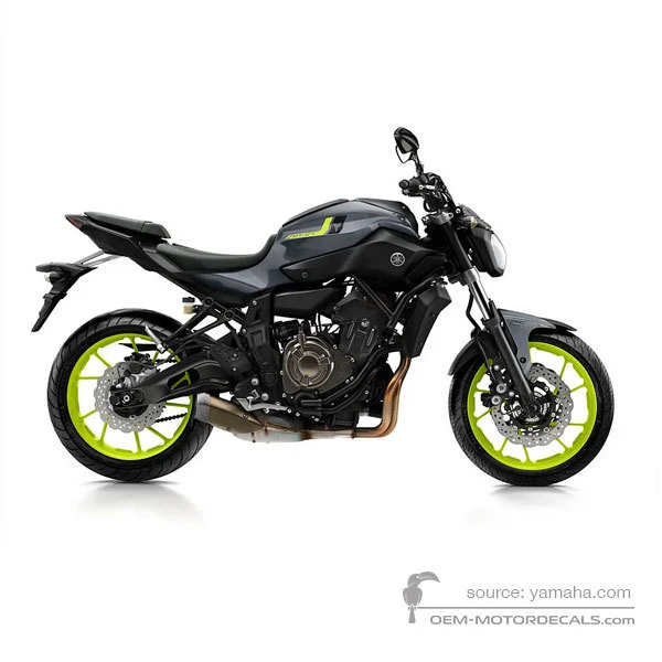 Decals for Yamaha MT07 2017 - Gray • Yamaha OEM Decals