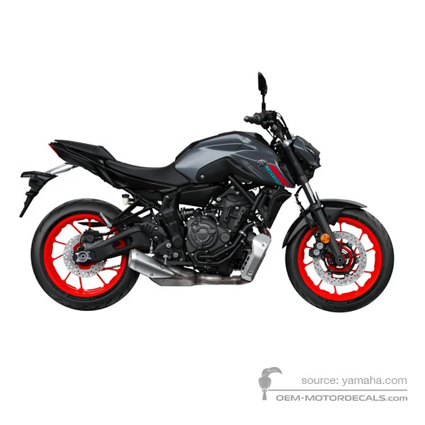 Stickers voor Yamaha MT07 2021 - Grijs • Yamaha OEM Stickers