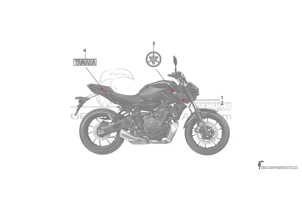 Aufkleber für Yamaha MT07 2021 - Dunkelgrau • Yamaha OEM-Aufkleber