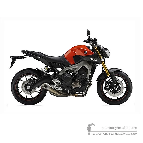 Naklejki do Yamaha MT09 2014 - Pomarańczowy • Yamaha Naklejki OEM
