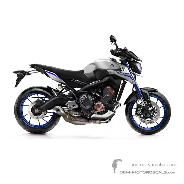 Adesivi per Yamaha MT09 SR (Street Rally) 2016 - Argento • Yamaha Adesivi OEM