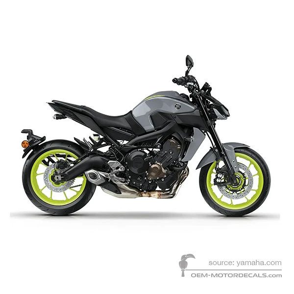 Decals for Yamaha MT09 2017 - Gray • Yamaha OEM Decals