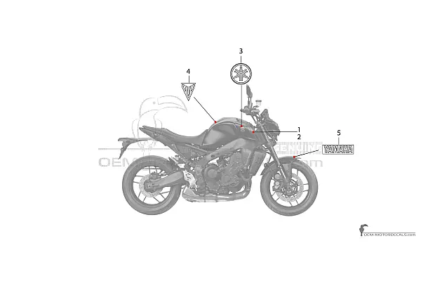 Yamaha MT09 2021 - Gris oscuro