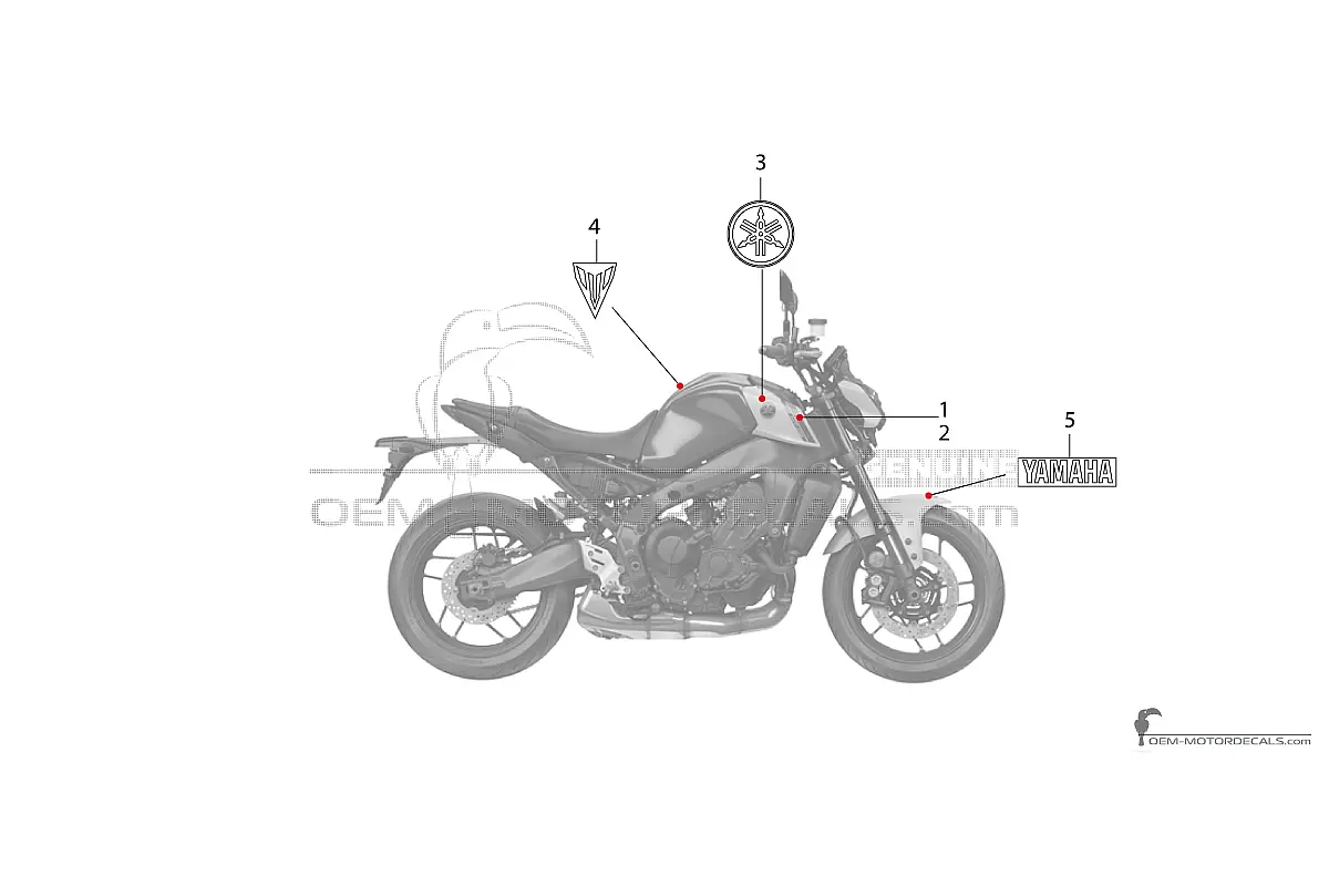 Decals for Yamaha MT09 2021 - Blue • Yamaha OEM Decals