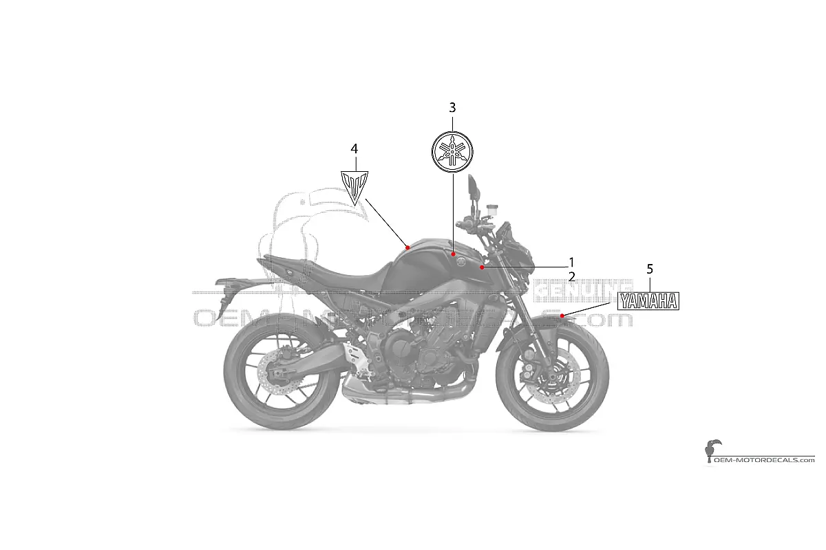 Aufkleber für Yamaha MT09 2022 - Dark gray • Yamaha OEM-Aufkleber