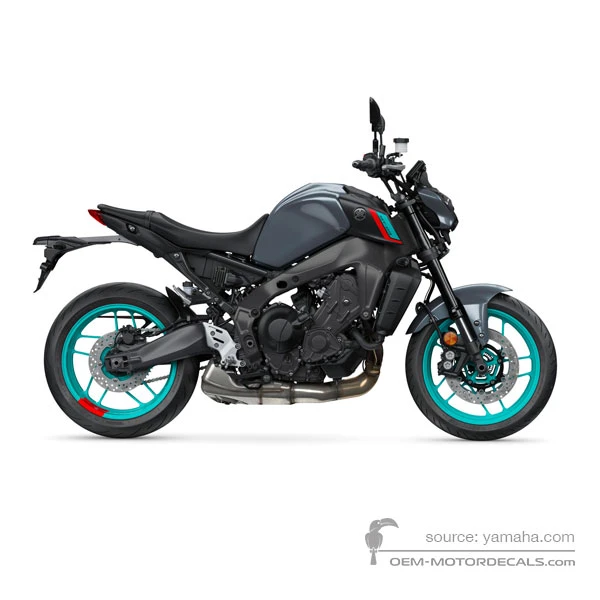 Decals for Yamaha MT09 2023 - Dark gray • Yamaha OEM Decals