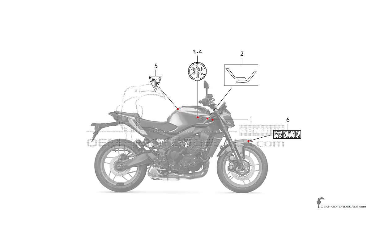 Stickers voor Yamaha MT09 2024 - Blauw • Yamaha OEM Stickers
