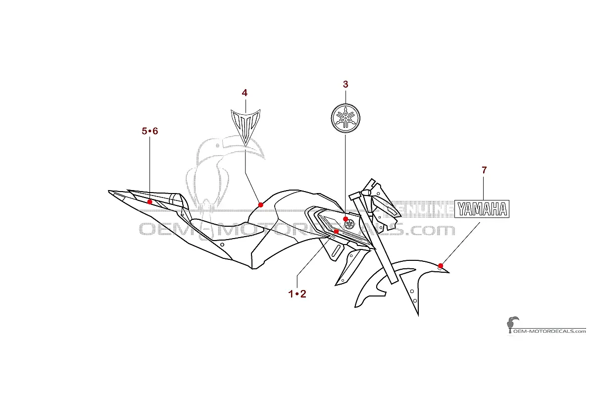 Aufkleber für Yamaha MT-03 2025 - Dunkelgrau • Yamaha OEM-Aufkleber