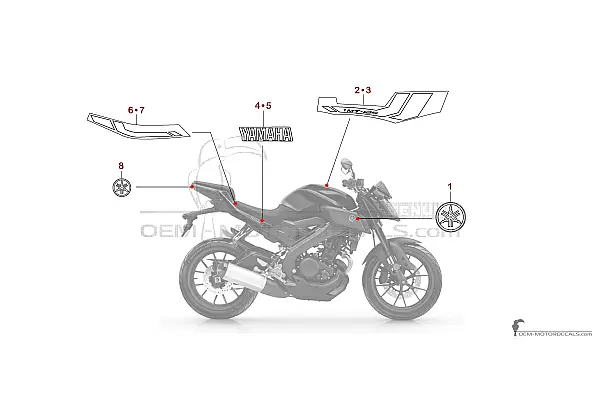Yamaha MT-125 2017 - Donkergrijs