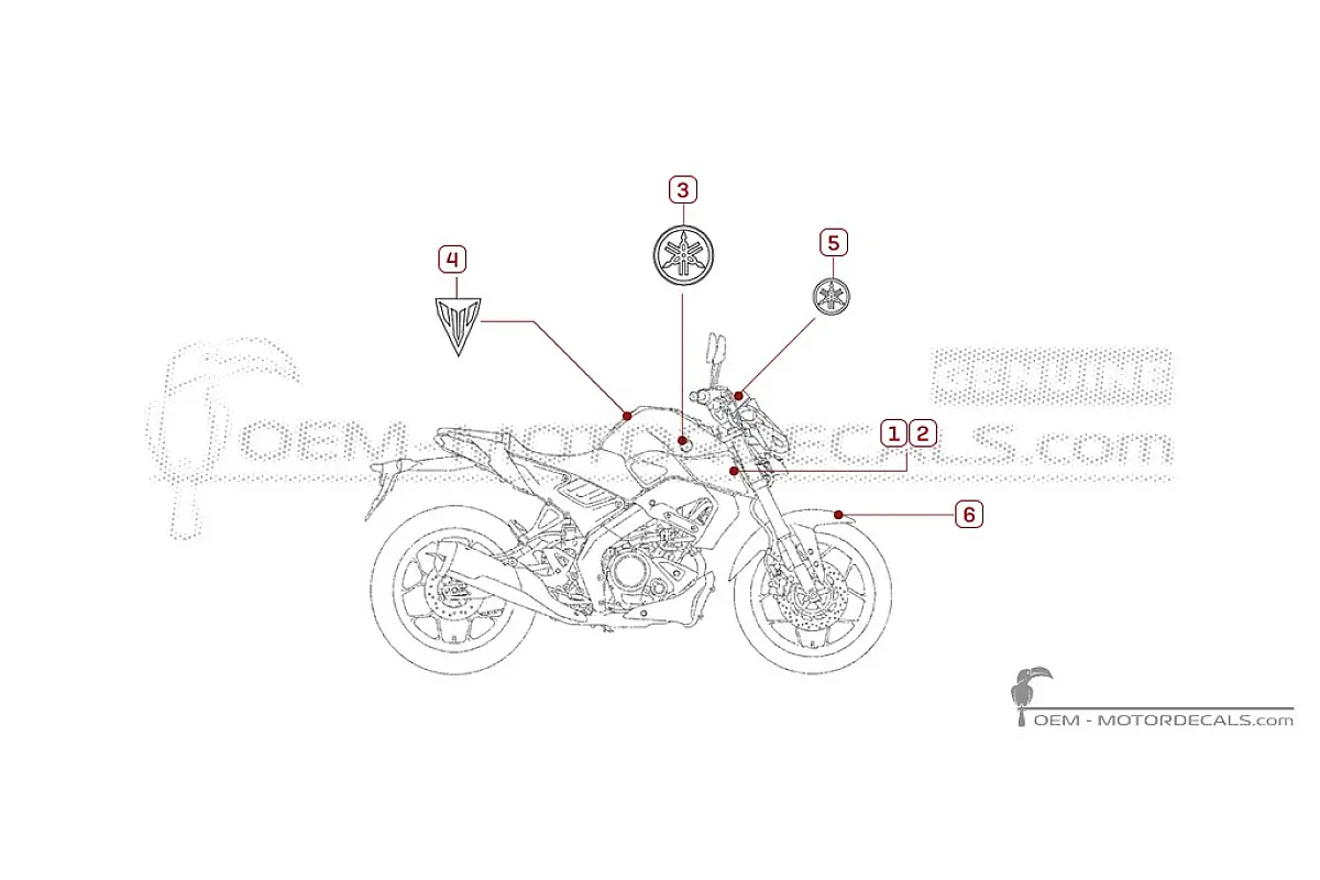 Stickers voor Yamaha MT-125 2026 • Yamaha OEM Stickers