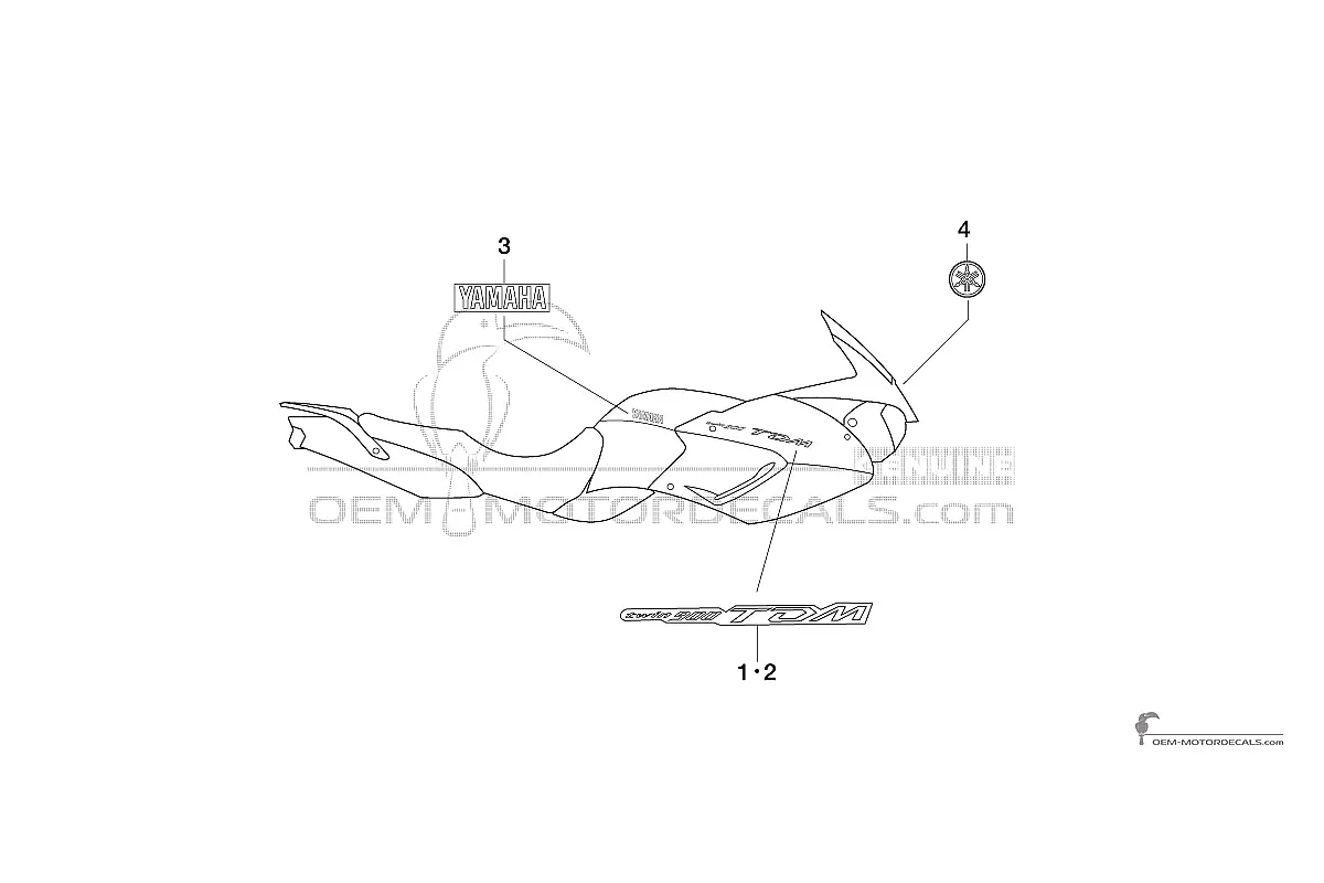 Decals for Yamaha TDM900 2002 - Blue • Yamaha OEM Decals