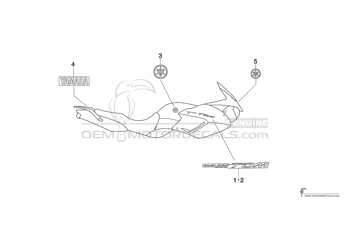 Decals for Yamaha TDM900 2002 - Silver • Yamaha OEM Decals
