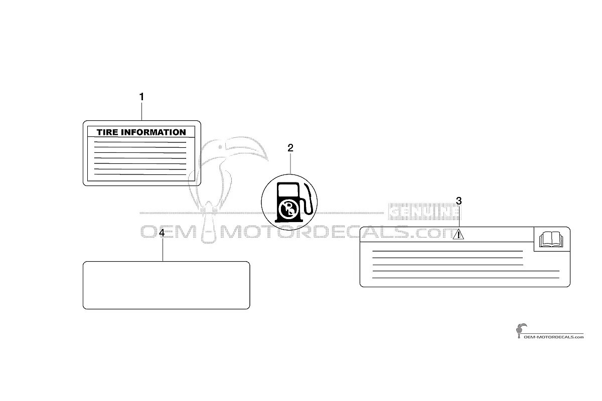 Autocollants pour Yamaha TDM900 - Étiquettes de mise en garde • Yamaha Autocollants OEM