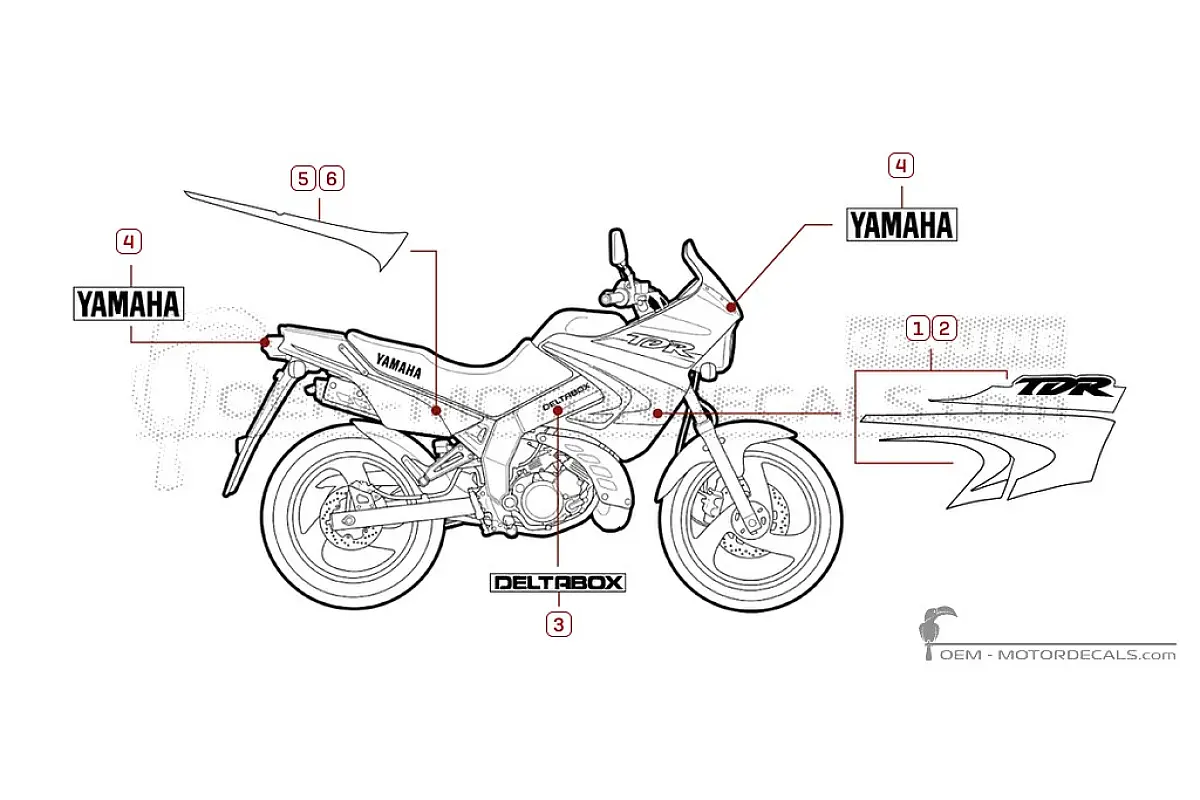Decals for Yamaha TDR125 2001 • Yamaha OEM Decals