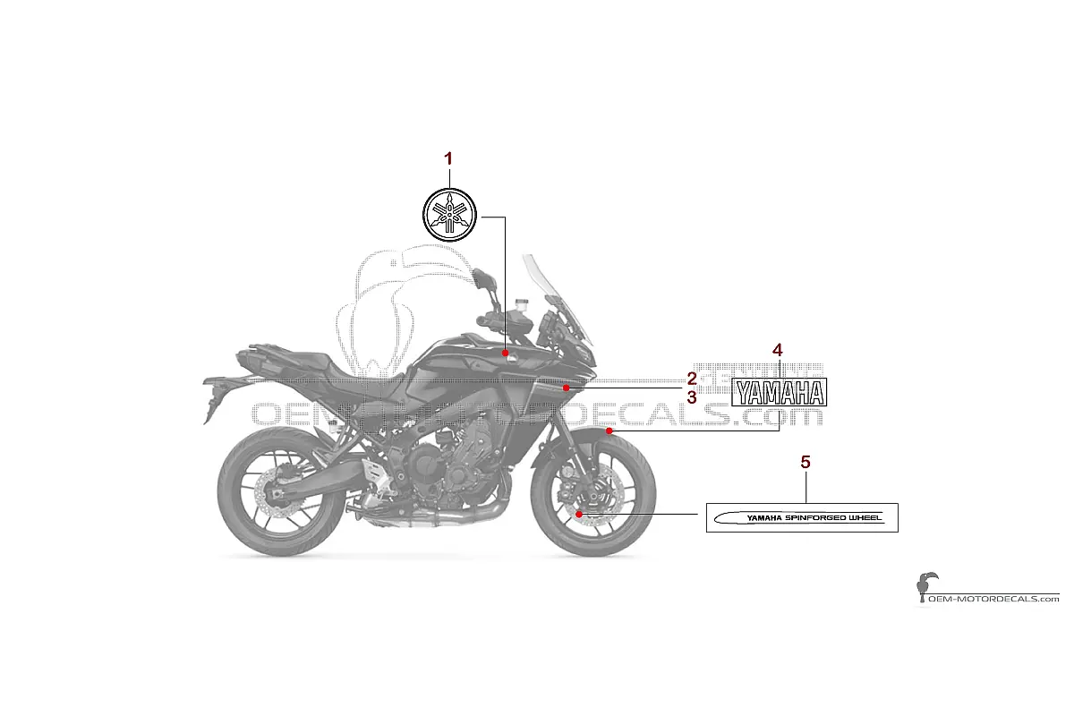 Autocollants pour Yamaha TRACER 9 2023 - Noir • Yamaha Autocollants OEM