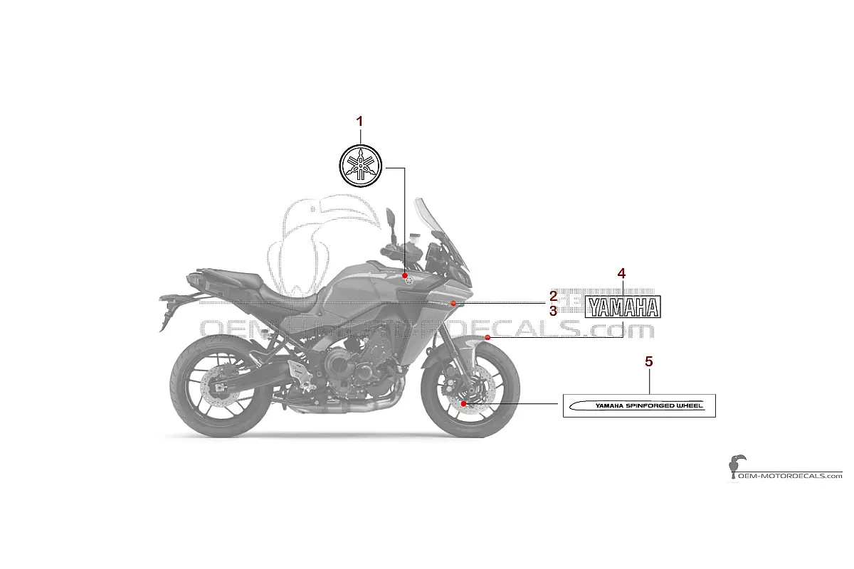 Aufkleber für Yamaha TRACER 9 2024 - Rot • Yamaha OEM-Aufkleber