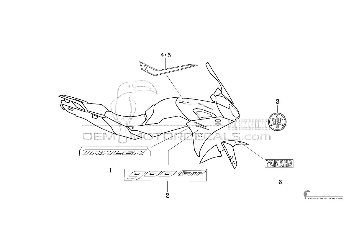 Stickers voor Yamaha TRACER 900 GT 2020 - Donkergrijs • Yamaha OEM Stickers