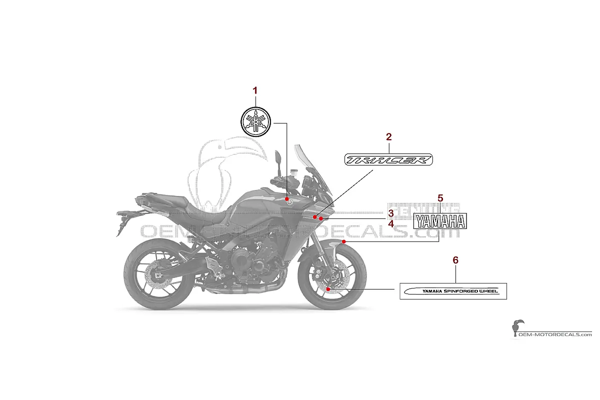 Decals for Yamaha TRACER 9 GT 2021 - Dark gray • Yamaha OEM Decals