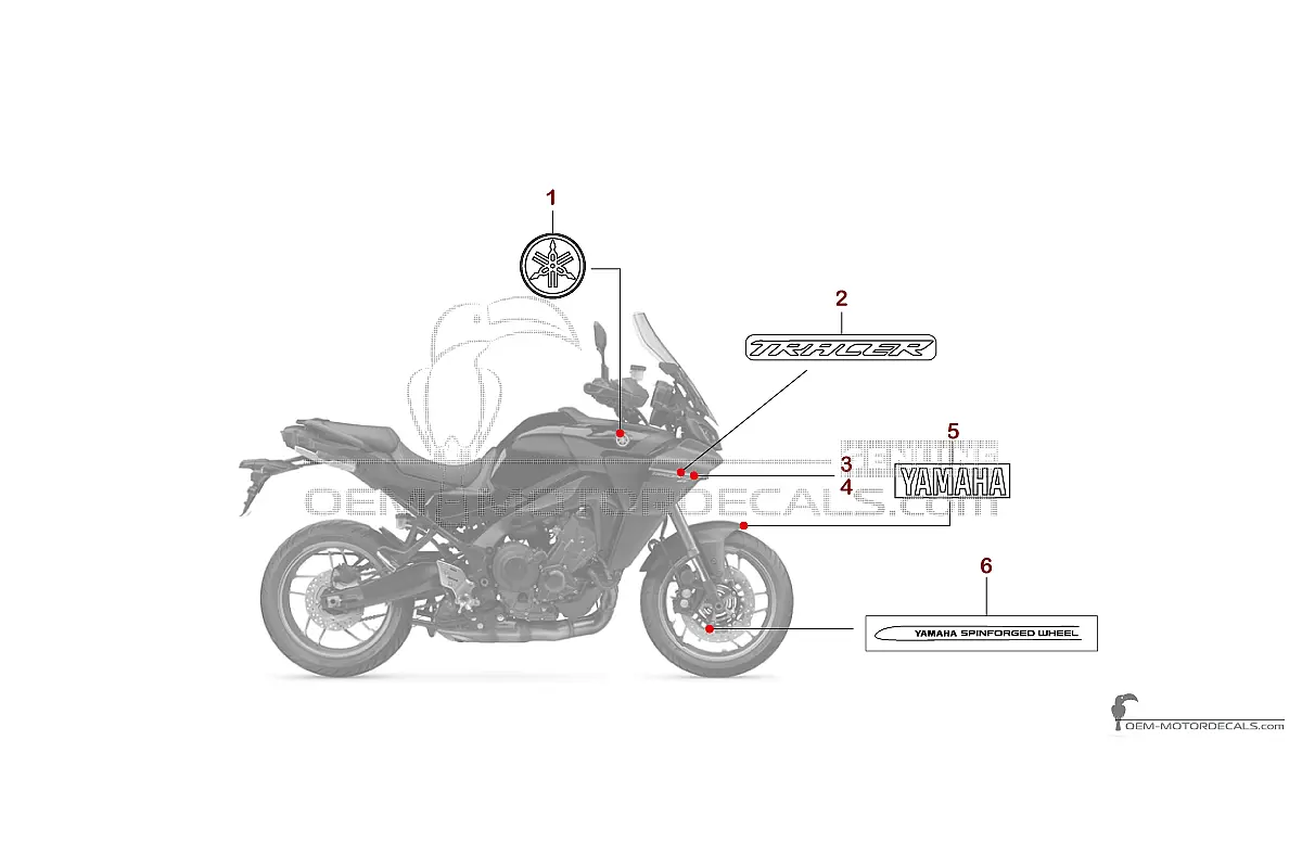 Aufkleber für Yamaha TRACER 9 GT 2023 - Schwarz • Yamaha OEM-Aufkleber