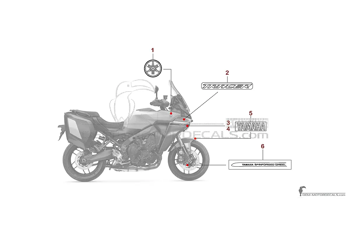 Naklejki do Yamaha TRACER 9 GT 2025 - Szary • Yamaha Naklejki OEM