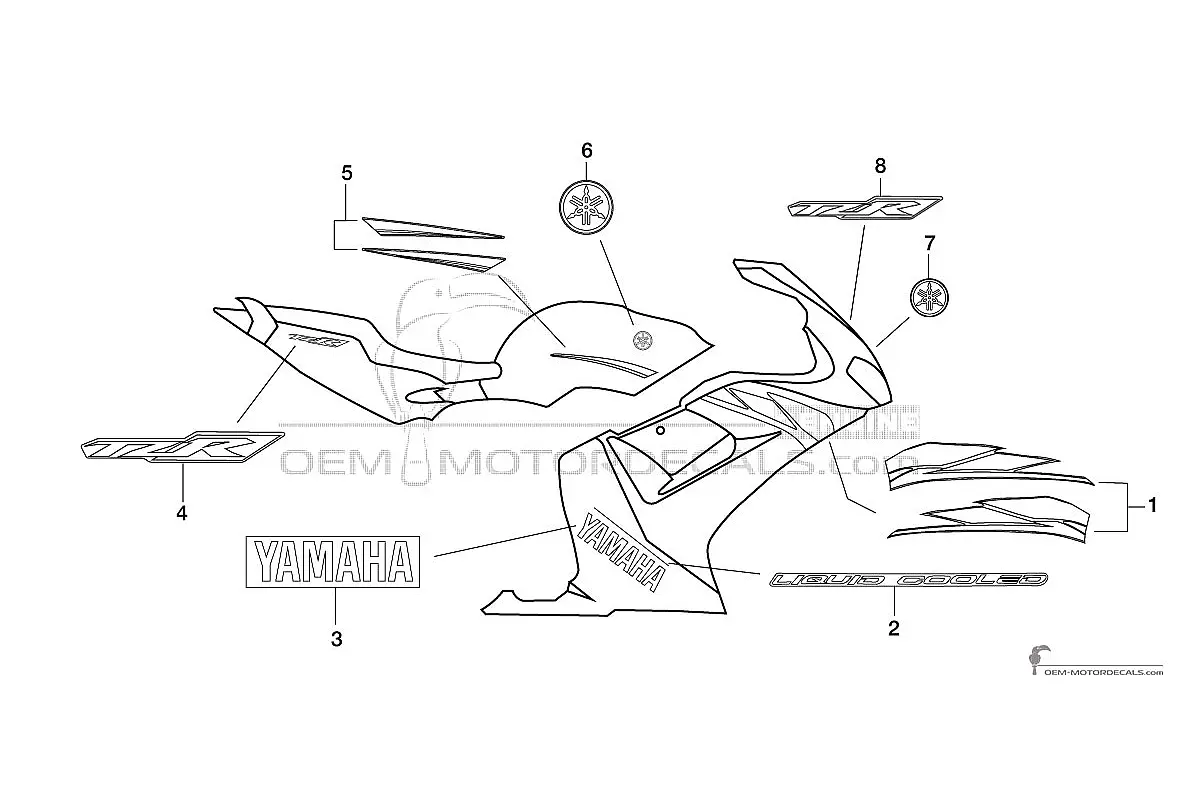 Naklejki do Yamaha TZR50 2003 - Niebieski • Yamaha Naklejki OEM