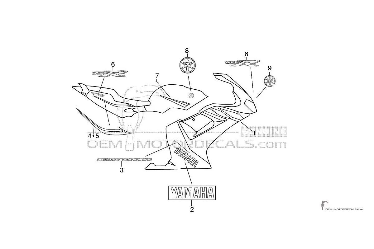 Stickers voor Yamaha TZR50 2006 - Blauw • Yamaha OEM Stickers