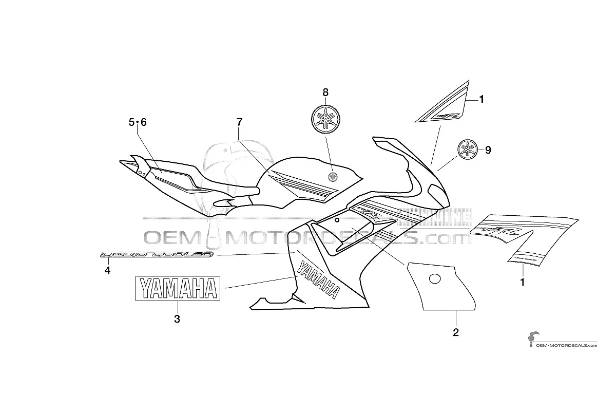 Naklejki do Yamaha TZR50 2008 - Biały • Yamaha Naklejki OEM