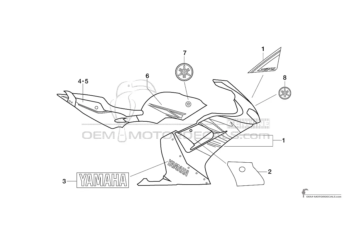 Pegatinas para Yamaha TZR50 2010 - Azul • Yamaha Pegatinas OEM