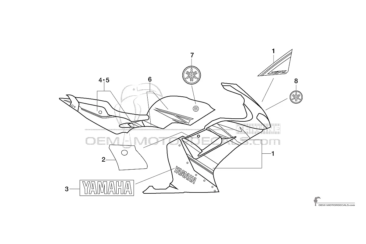 Stickers voor Yamaha TZR50 2011 - Blauw • Yamaha OEM Stickers