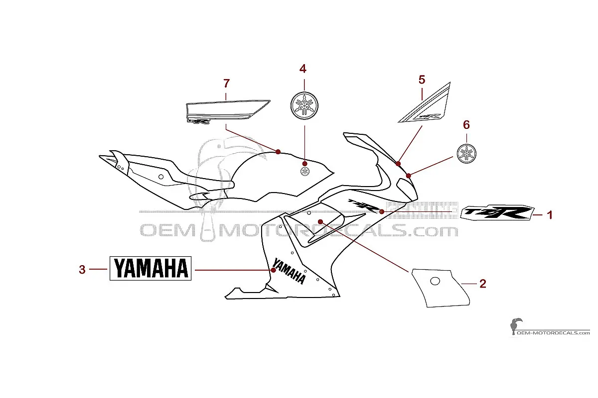 Naklejki do Yamaha TZR50 2012 - Biały • Yamaha Naklejki OEM
