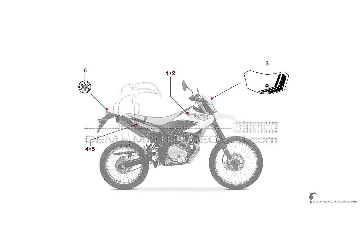Autocollants pour Yamaha WR125R 2011 - Blanc • Yamaha Autocollants OEM