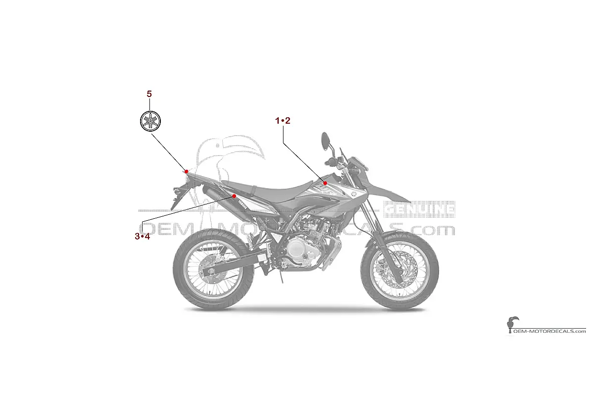 Stickers voor Yamaha WR125X 2009 - Blauw • Yamaha OEM Stickers